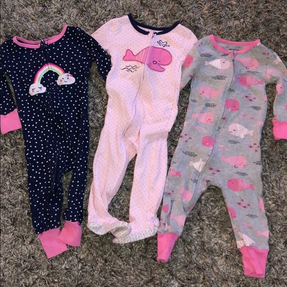 Absorba Other - 3 long sleeve zipper pajamas